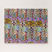 砂糖スカルの日の死んだハロウィーンコラージュ ジグソーパズル (横)