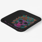 砂糖スカルの日の死んだハロウィーン ペーパープレート (傾斜あり)