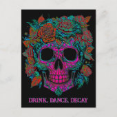 砂糖スカルの日の死んだハロウィーン ポストカード (正面)