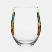 砂糖スカルの日の死んだフローラ パーソナライズされた ステムなしワイングラス (左)