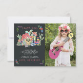 砂糖スカルの日の死んだ写真サンキューカード 招待状 (正面)