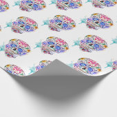 砂糖スカルの日の死んだ水の色タトゥーアート ラッピングペーパー (角)