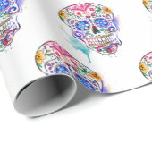 砂糖スカルの日の死んだ水の色タトゥーアート ラッピングペーパー (ロールコーナー)