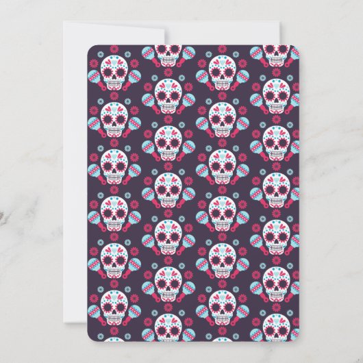 砂糖スカルの日の死んだ誕生日パーティー 招待状 (裏面)