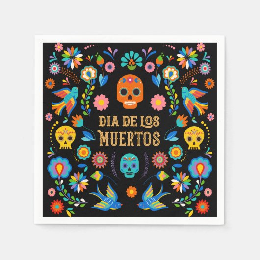 砂糖スカルの日 スタンダードカクテルナプキン (正面)