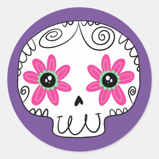 砂糖スカルの日 ラウンドシール (正面)