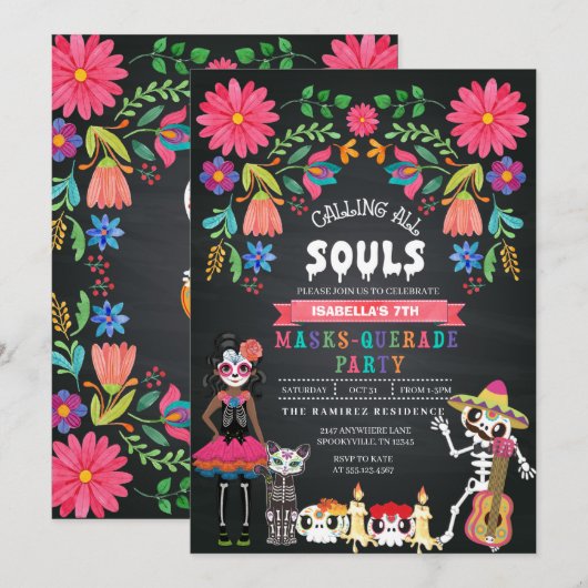 『砂糖スカルの日』 招待状 (正面/裏面)