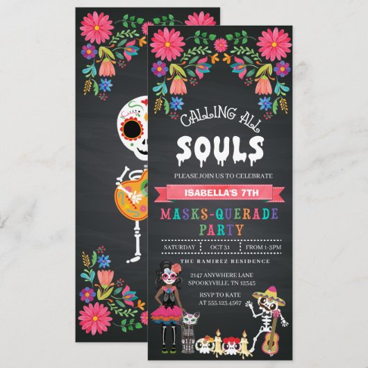 『砂糖スカルの日』 招待状 (正面/裏面)