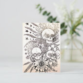 砂糖スカルの死んだタトゥーアートポストカードアートの日 ポストカード (スタンド正面)