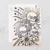 砂糖スカルの死んだタトゥーアートポストカードアートの日 ポストカード (正面/裏面)