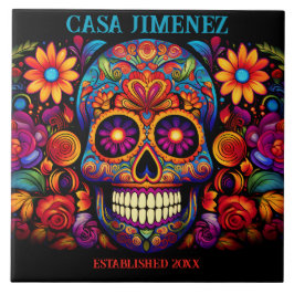 砂糖スカルの死結婚んだギフトタイル日 タイル