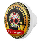 砂糖スカルの血を巻く威圧及び怖い セラミックノブ (右)