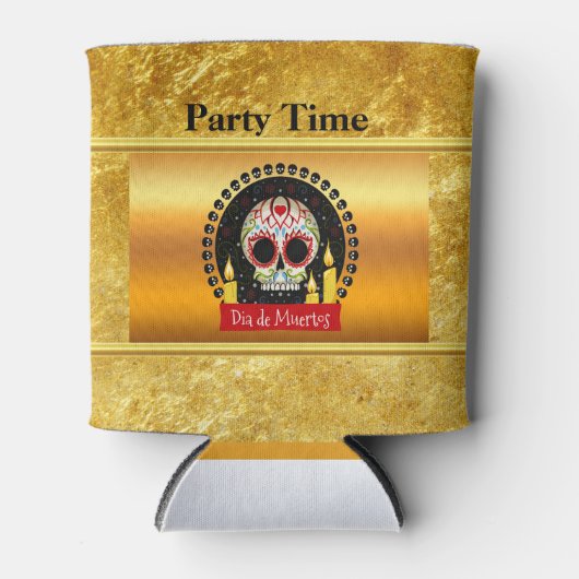 砂糖スカルの血を巻く威圧及び怖い 缶クーラー (正面)