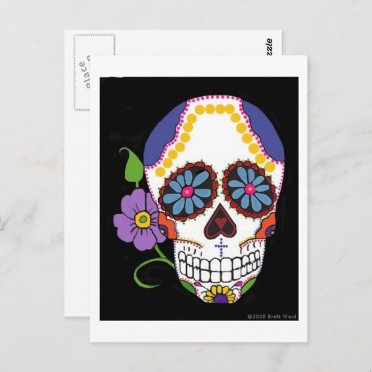 砂糖スカルはがき ポストカード (正面/裏面)