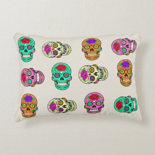 砂糖スカルアクセント枕 アクセントクッション (正面)