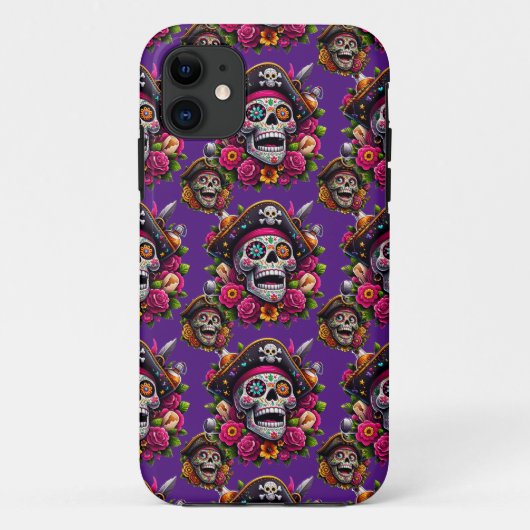 砂糖スカルアーすてきト – 海賊版スカル(紫) Case-Mate iPhoneケース (裏面)