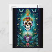 砂糖スカルアーインスパイアト – メキシコ伝統 ポストカード (正面/裏面)
