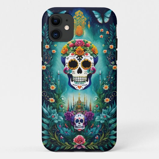砂糖スカルアーインスパイアト – メキシコ伝統 Case-Mate iPhoneケース (裏面)