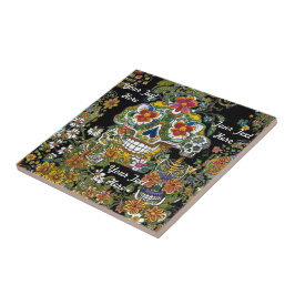 砂糖スカルアートブルーミングボーンカスタマイズ タイル