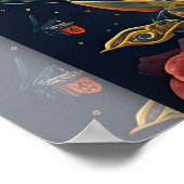 砂糖スカルアートワーク鮮やか-ユニークと ポスター (角)