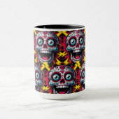 砂糖スカルアート感じ-'Electric Day of the Dead マグカップ (中央)