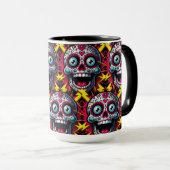 砂糖スカルアート感じ-'Electric Day of the Dead マグカップ (正面右)
