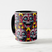 砂糖スカルアート感じ-'Electric Day of the Dead マグカップ (正面左)