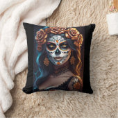 砂糖スカルアート – カラフル表現 クッション (ブランケット)