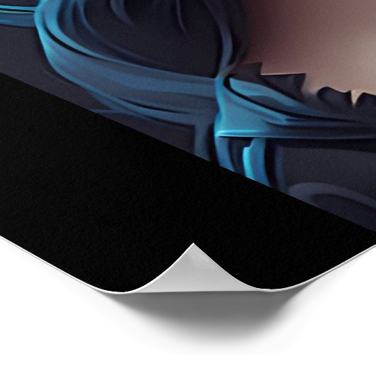 砂糖スカルアート – カラフル表現 ポスター (角)