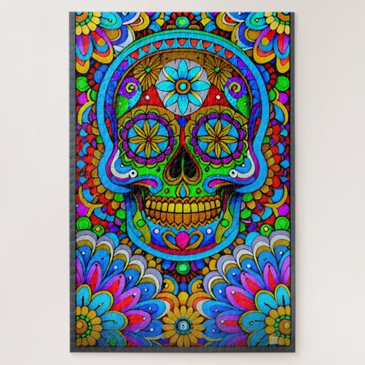 砂糖スカルアート – スピリッツのスペクトル ジグソーパズル (縦)