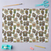 砂糖スカルアート – フェスティバルパターン（白） 薄葉紙 (クラフト)