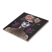 砂糖スカルアート – メイクアップの女性 タイル (側面)