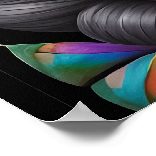 砂糖スカルアート – 女性の砂糖スカルメイクアップ ポスター (角)