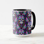 砂糖スカルアート – 死の中の生活 マグカップ (正面右)