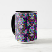 砂糖スカルアート – 死の中の生活 マグカップ (正面左)