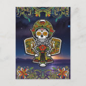 砂糖スカルアート – 死んだ飛行機の祭壇の日 ポストカード (正面)