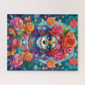 砂糖スカルアート – 開花ミスティーク ジグソーパズル (横)