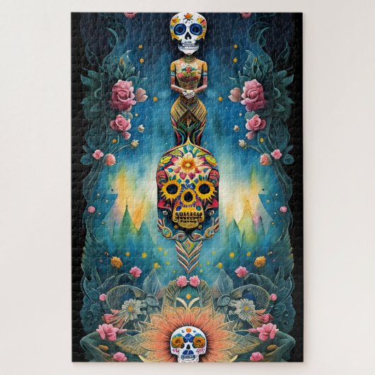 砂糖スカルアート – Mexican Day of the Dead: ジグソーパズル (縦)