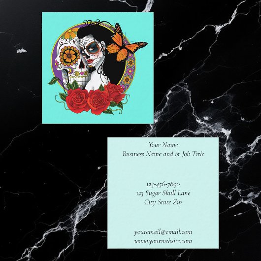 砂糖スカルアールヌーボー スクエア名刺