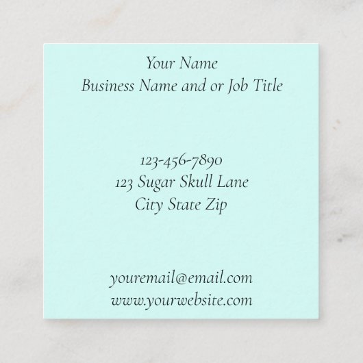 砂糖スカルアールヌーボー スクエア名刺 (裏面)