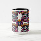 砂糖スカルアー鮮やかト – 死の日（白） マグカップ (中央)