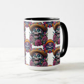 砂糖スカルアー鮮やかト – 死の日（白） マグカップ (正面右)