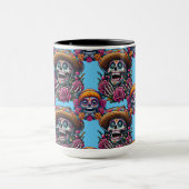 砂糖スカルアー鮮やかト – 死の日（空） マグカップ (中央)