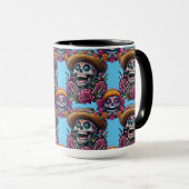 砂糖スカルアー鮮やかト – 死の日（空） マグカップ (正面右)