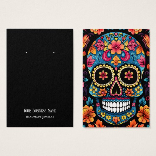 砂糖スカルイヤリング表示カード (正面&裏面)