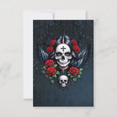 砂糖スカルエンジェルとバラ。 サンキューカード (裏面)