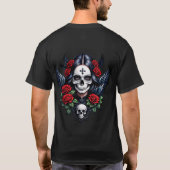 砂糖スカルエンジェルとバラ。 Tシャツ (裏面)