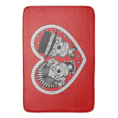 砂糖スカルカップル バスマット (正面縦)