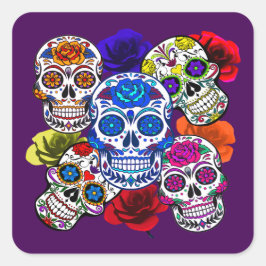 砂糖スカルカラフルバラシンコオールソウル スクエアシール