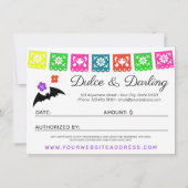 砂糖スカルカラベラこうもりギフト証明書カード 招待状 (裏面)